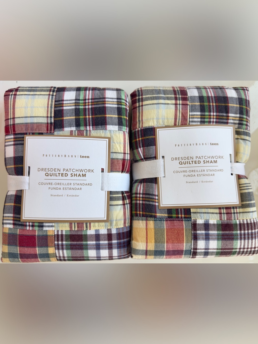 Pottery Barn Teen Dresden Patchwork, 100% Cotton Standard Shams, NWT, Retail $79